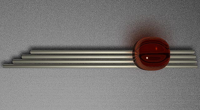 orange glass and metal